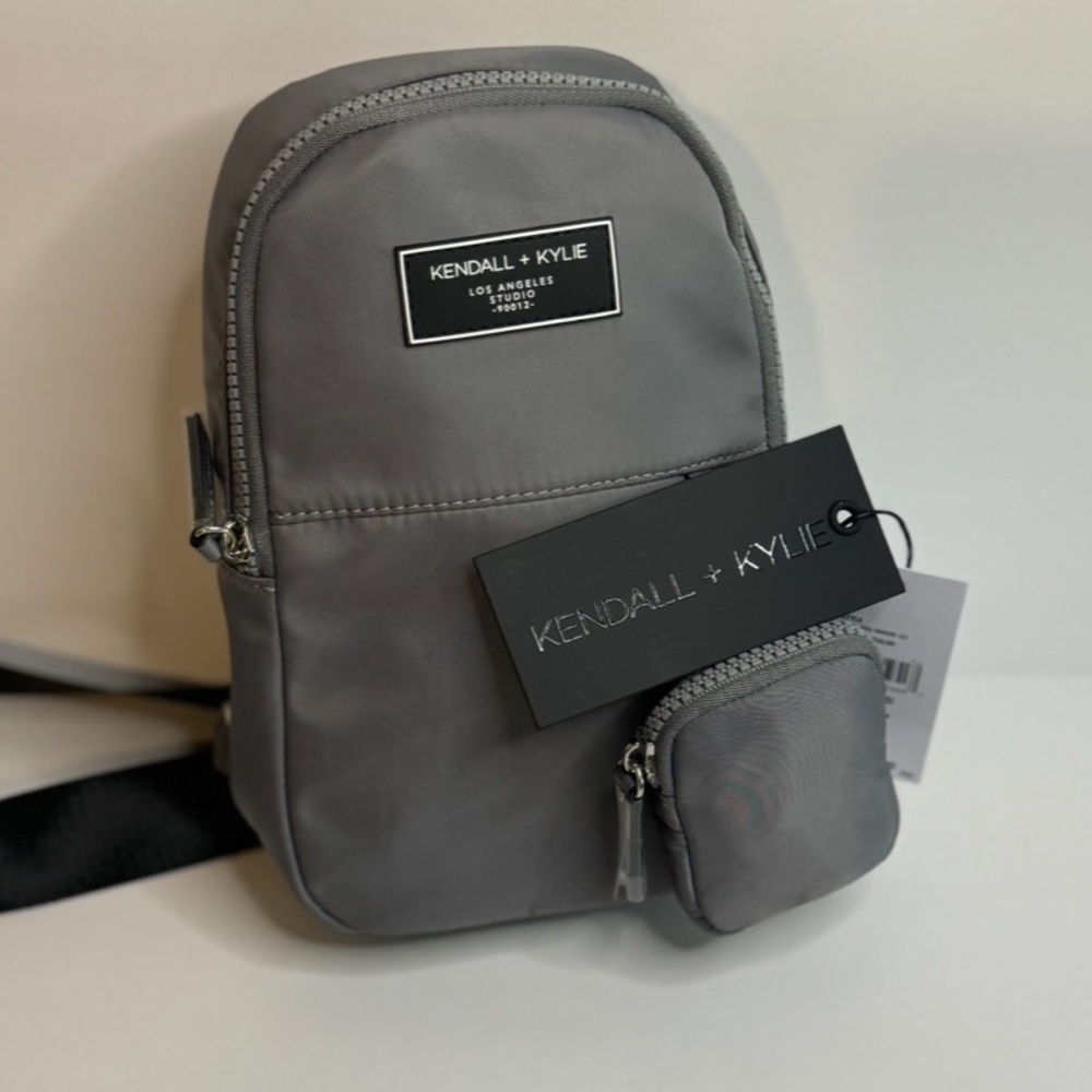 Kendall & Kylie Gray Backpack Messenger Crossbody Adjustable Straps NWT